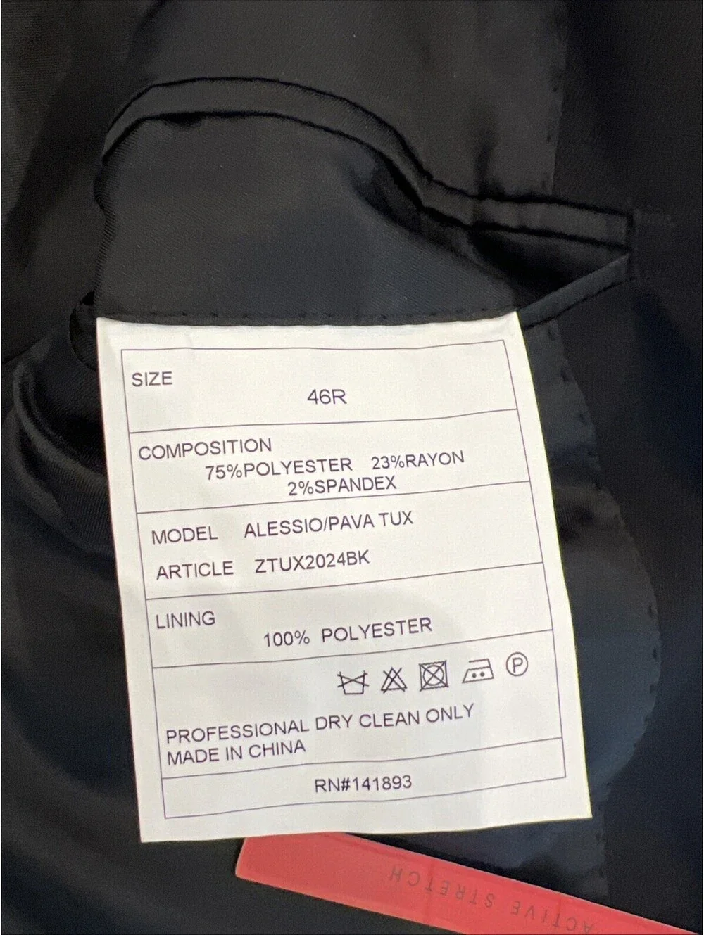 $425 Zanetti  Jacket Tuxedo Black Men’s 46 R NEW